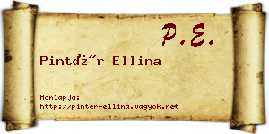 Pintér Ellina névjegykártya